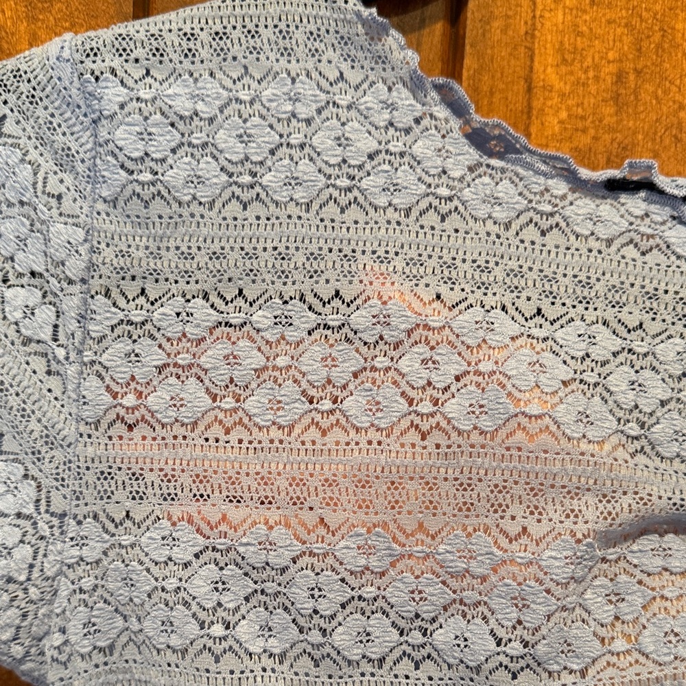 Forever 21 Light Blue Lace Blouse - Picture 6 of 6
